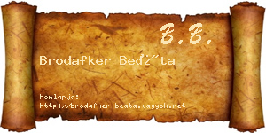 Brodafker Beáta névjegykártya